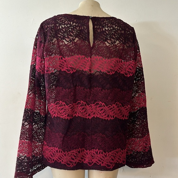 Banana Republic lace top burgundy/pink Large NWT - Picture 4 of 5